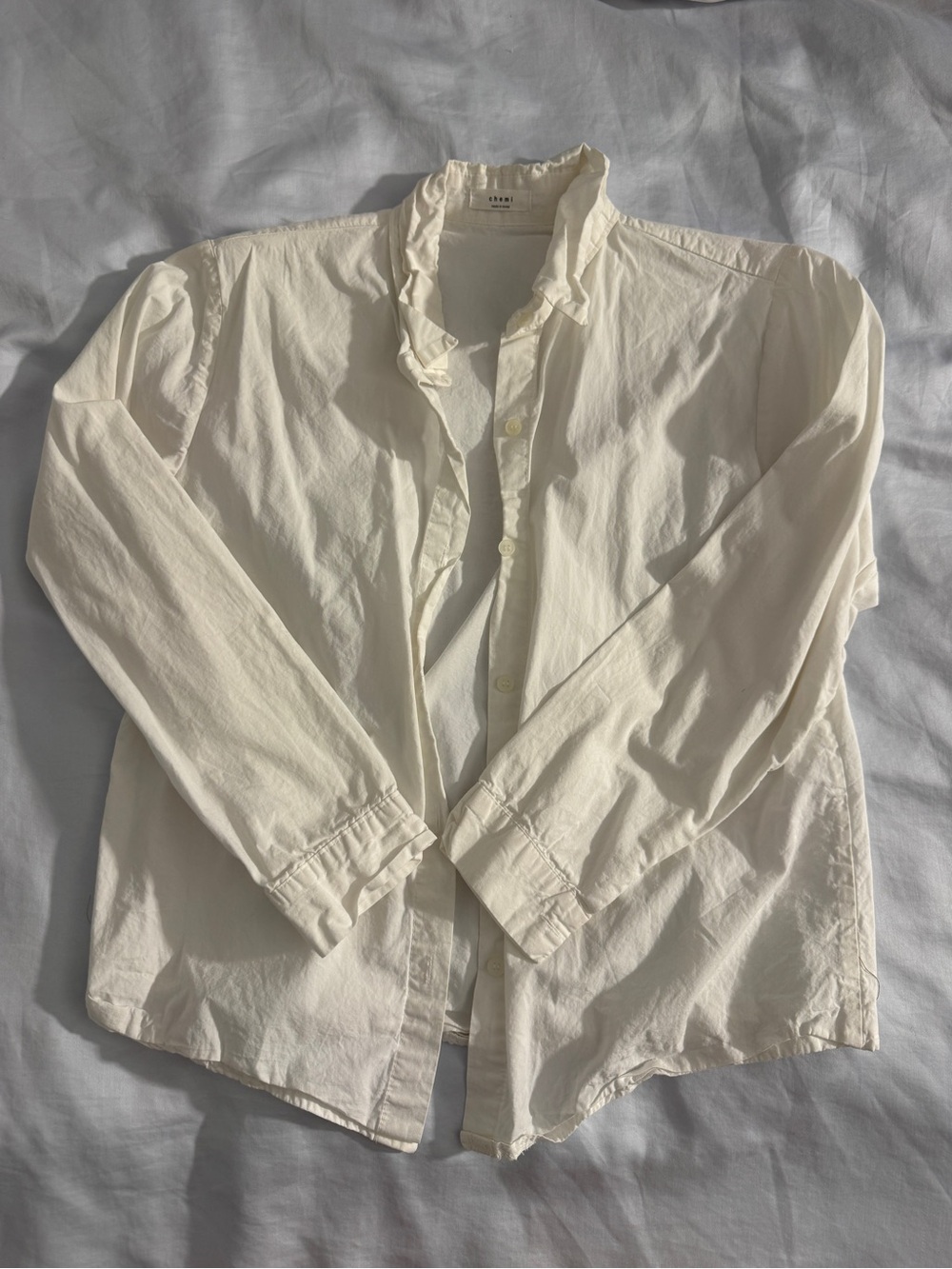 Thrifted White Cotton Women’s Button-Down Dress Shirt
